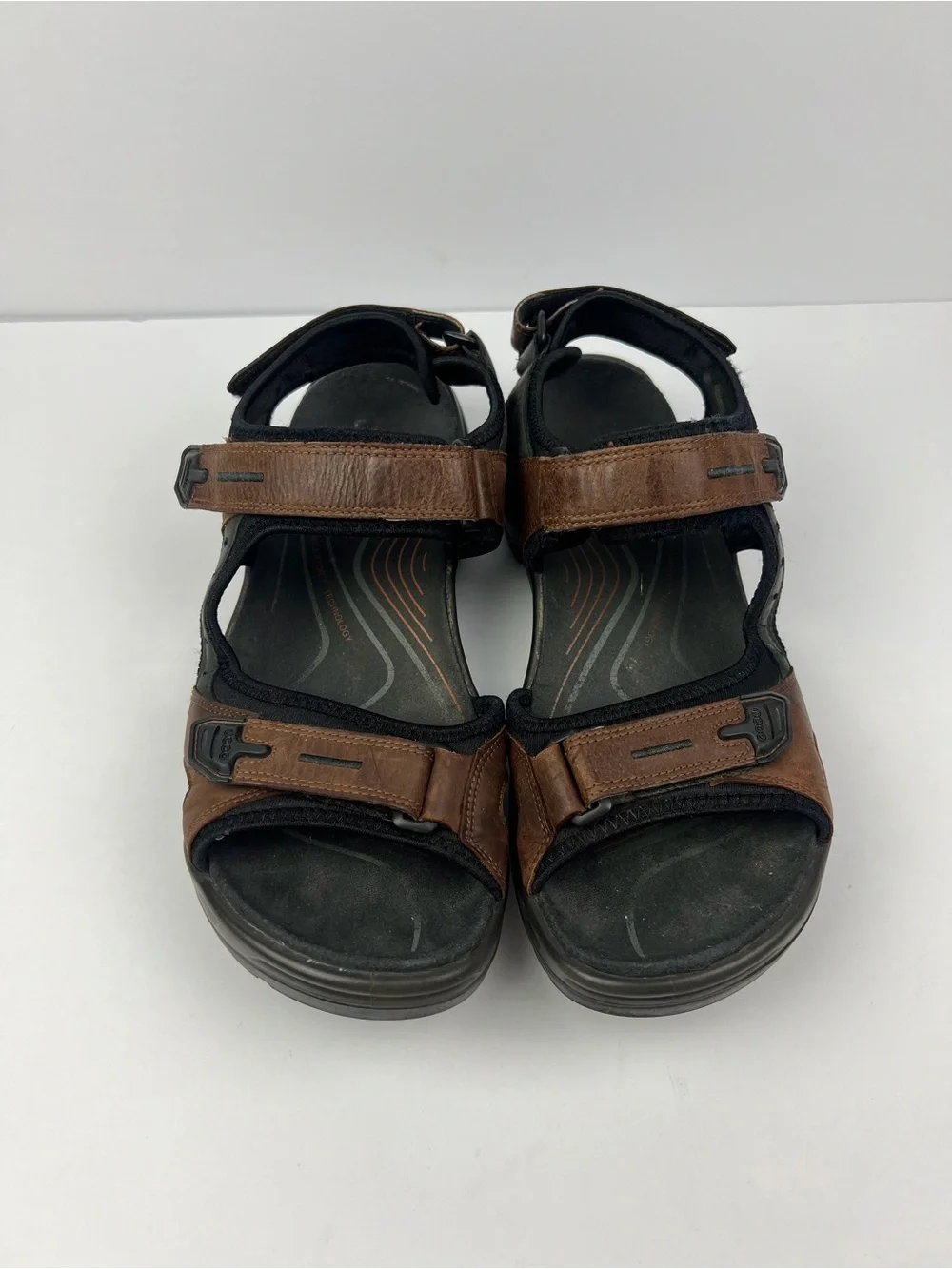 Ecco Men's Brown and Black Outdoor Strapped Sandals